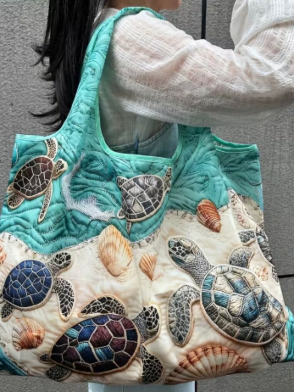 Cloth Washable Sea Turtle Tote